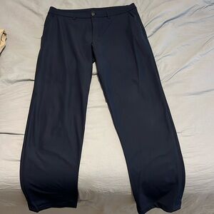 Lulu Lemon Standard Fit Commission Pant, Navy Blue, 34 Waist x 34 Length.